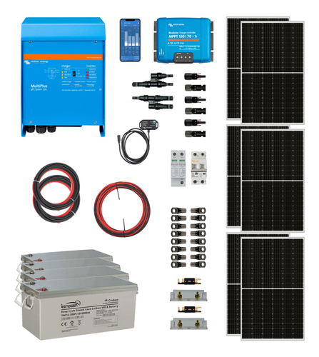 Kit Energia Solar Inversor Cargador 5kva 9,5kwh Día Victron