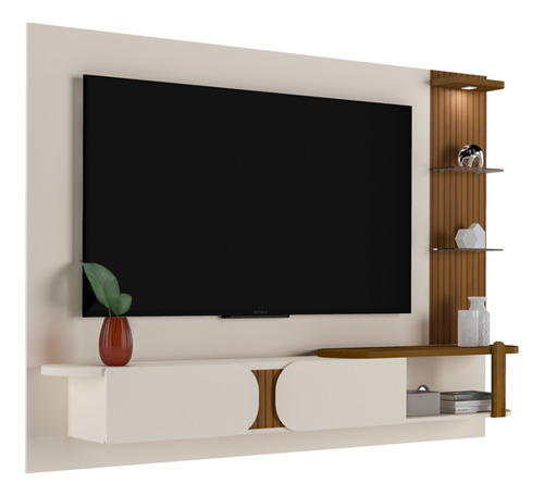 Panel Mueble Tv 70  Luxury Bertolini Incluye Soporte Blanco