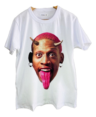 Remeras Estampadas Dtg Full Hd Rodman Cuernos Y Lengua Pelis