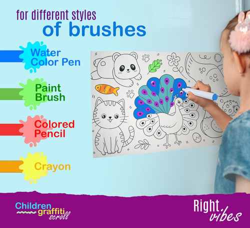 Rollo De Papel Para Colorear Grafitti Para Niños De 3 Metros