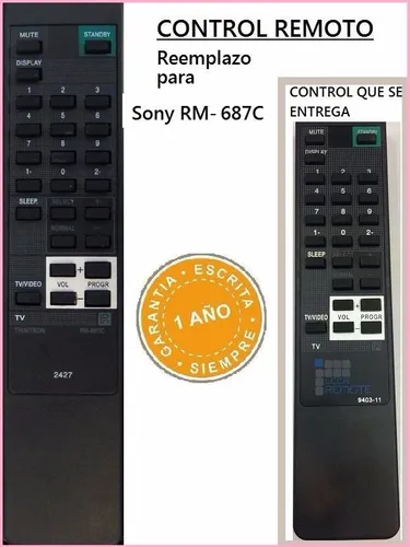 Control Remoto Tv34 P/ Tv Sony Trinitron Rm-687 1 Año Grtia