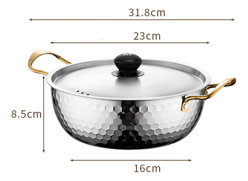 Pote De Macarrão Ramen Coreano, Panelas De 22cm Prata