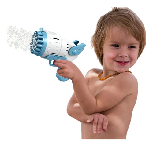 Pistola Burbujas Niños 12 Agujeros Infantil , Facil De Usar!