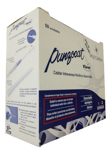 Punzocat Catéter Diferentes Calibres Vizcarra Caja Con 50 Piezas