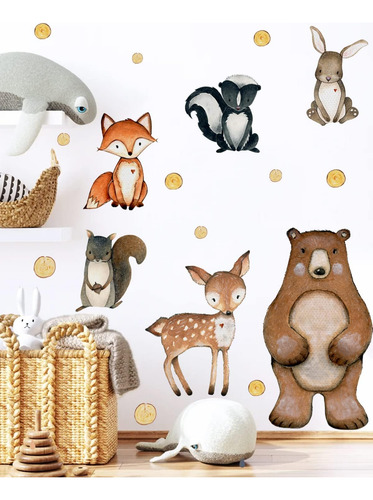 Animales Lindos Calcomanías De Pared Peel And Stick, Vinilo