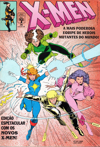 X-men N° 36 - 84 Páginas Em Português - Editora Abril - Formato 13,5 X 19 - Capa Mole - 1991 - Bonellihq Cx01 Fev24
