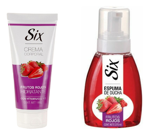 Pack Crema Corporal Y Exfoliante De Ducha Six Frutos Rojos