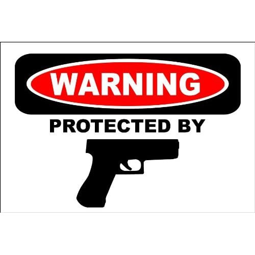 Cartel De Advertencia  Protected By Handgun , Tamaño 8...