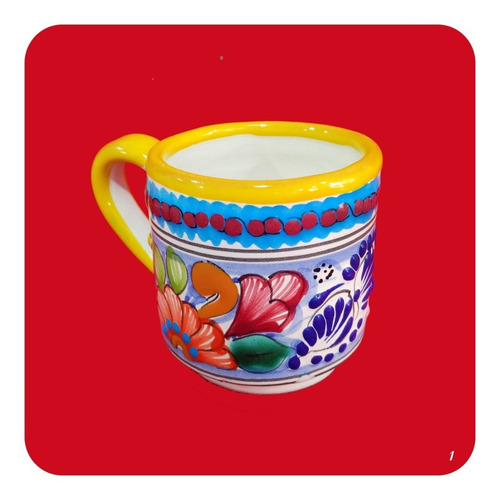 Imagen 1 de 7 de Taza De Talavera Poblana Color Varios Diseños 300ml. Tz