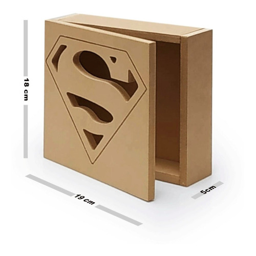 Caja De Madera Decorativa Superman Para Regalo Sorpresa