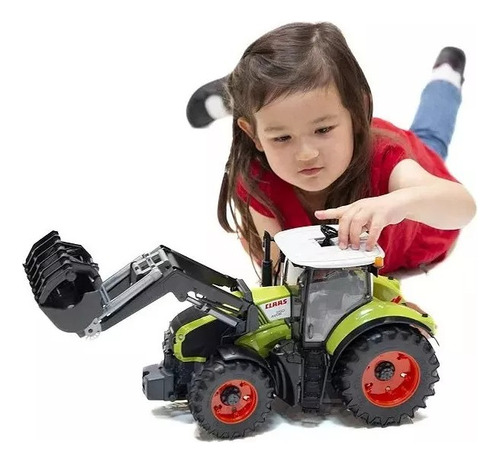 Tractor Claas Axion 950 Con Pala Bruder Escala 1:16 03013 Color Verde