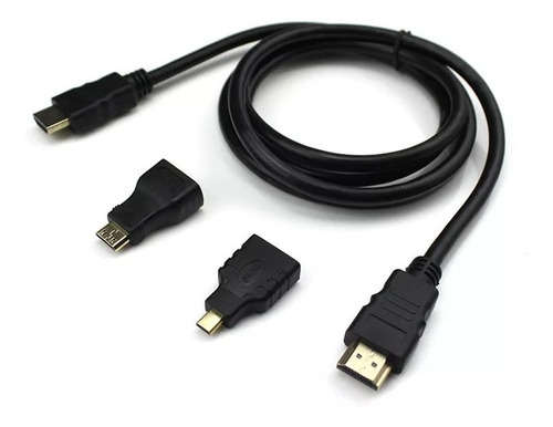 Cable Hdtv 3 En 1, Con Adaptadores Mini Hd Y Micro Hd