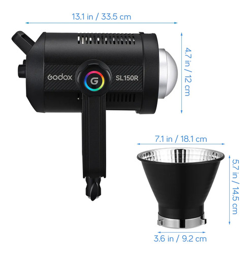 Luz De Vídeo Led Rgb Godox Sl150r Sl Rgb Cob10000k