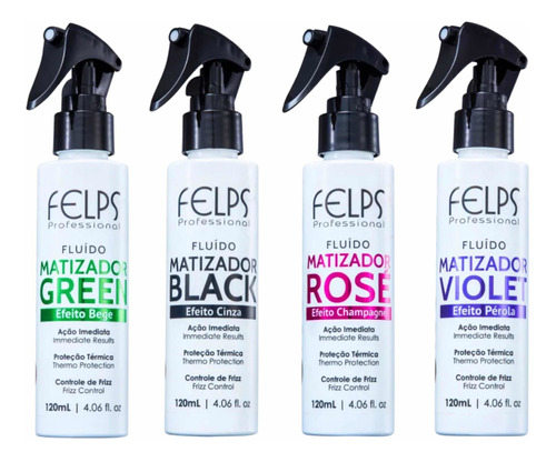 Felps Fluidos Matizadores Black Green Violet E Rose + Brinde