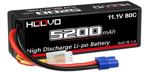 Bateria Lipo 11.1v 3s 5200mah 80c Con Conector Ec3 