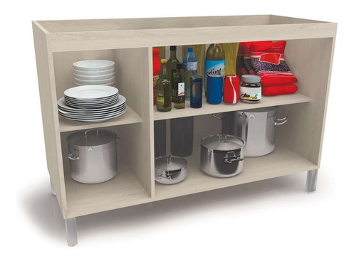 Balcão De Cozinha Com Tampo Kas 2 Pt Nacre 120 Cm