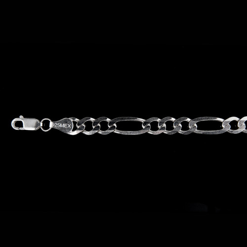Cadena Hombre Figaro L 6mm-60cm Plataley.925 Duodeluxejoyas®