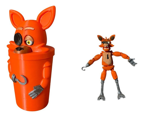 Combo Vaso + Muñeco 3d Articulado Five Nights At Freddy Fnaf