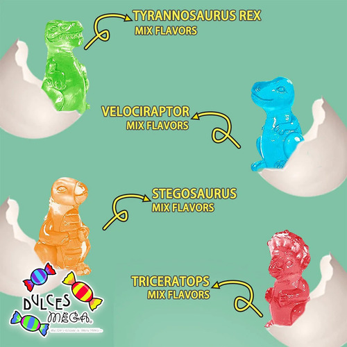 Amos Gomitas En Forma De Dinosaurio Frutales 2pack-30pzaprox