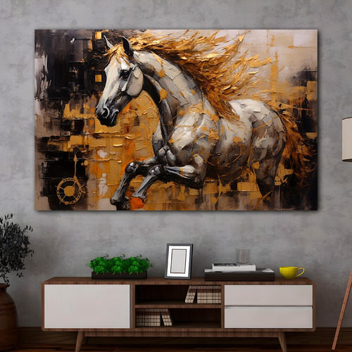 Cuadro Caballos Artistico Canvas Colores Elegante 60x40 C9