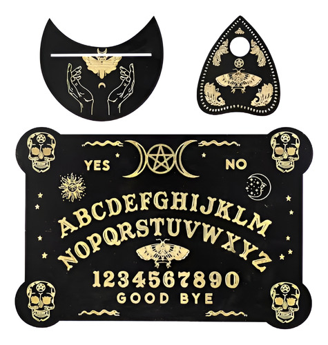 Juego Mesa Ouija Tablero Pendulo Madera Espiritu Brujas Luna