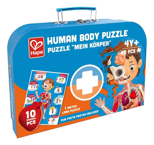 Puzzle El Cuerpo Humano En Valija 60 Piezas Hape