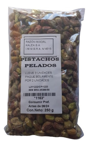 Pistachos Pelados 250g Lleve 3 Pague Solo 2