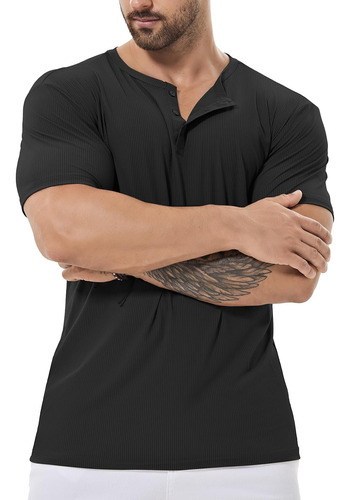 Icemood Camiseta Henley Slim Fit Para Hombre Camiseta Con Tr