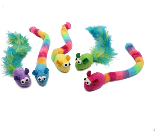 Pack De 5 Juguetes Interactivos De Plumas Y Hierba Gat...