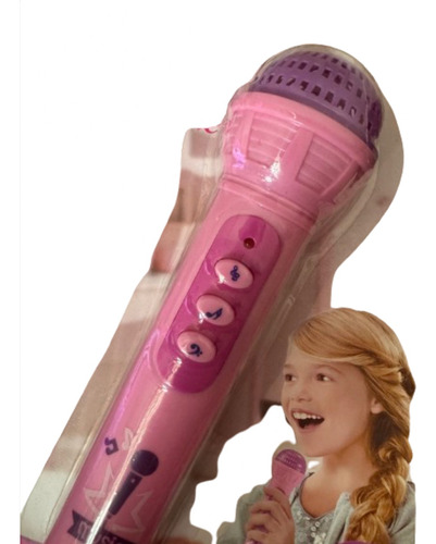 Microfono Karaoke Luces Sonido Altavoz Niñas Juguete 21cm