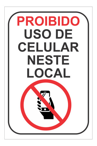 Placa Proibido Uso De Telefone, Para Empresas, Comercio