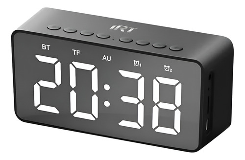 Reloj Despertador Digital Con Altavoz Bluetooth Y Radio Fm Color Negro