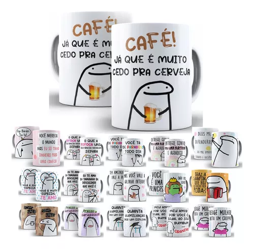 Caneca Flork Divertida Meme Figurinha Sticker Boneco Palito