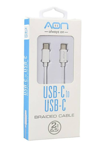 Pack 2 Cables Tipo C Marca Aon 2 Metros Usb C Celular Tablet