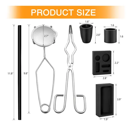 Kit De Crisol 8 Piezas Para Fundición De Metales Oro