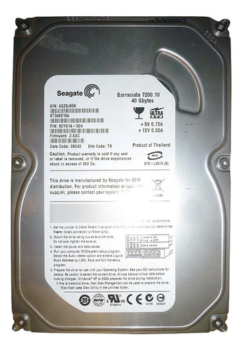 St340215a Seagate 40gb 7200rpm Ata 100 3.5 Inc..