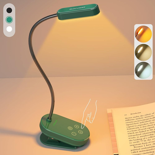 Glocusent 16 Led Mini Book Light Para Leer En La Cama, Clip 