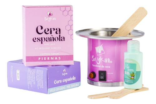 Kit Cera Bayini Fund Mini + 250 Gr Cera + Loción Post Depila