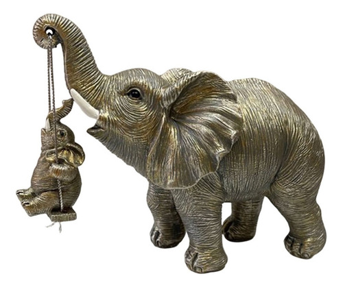 Estatuilla De La Familia De Elefantes Resina Artesanía