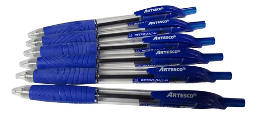 Bolígrafo Artesco Retro Ball M Grip De Goma X 6 Unidades