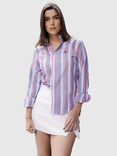 Camisa Fortrop Rayas Roja For2850 Mujer