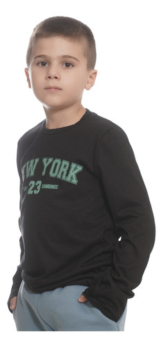 Remera Manga Larga Infantil Santos Bambinos Modelo New York