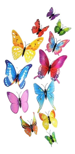 Mariposas 3d Pegatinas Pared, 12 Uds. Decorar Varios Colores