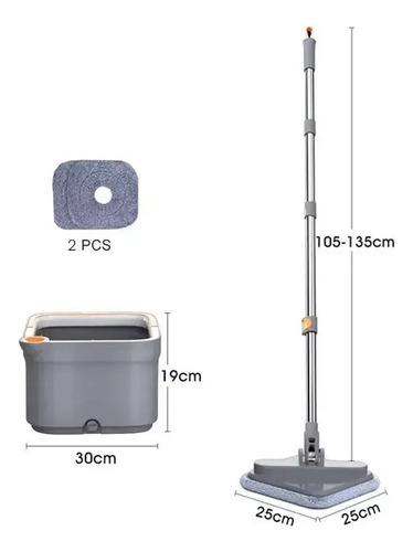Trapeador Mopa 360 Con Balde Giratorio Centrifugo Microfibra