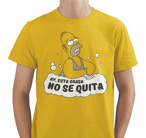 Playera Negra Estampado Dtf Esta Grasa No Se Quita Homero