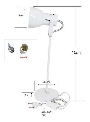 Imagem 5 de 5 de Luminária De Mesa Abajur Lâmpada Bulbo Led