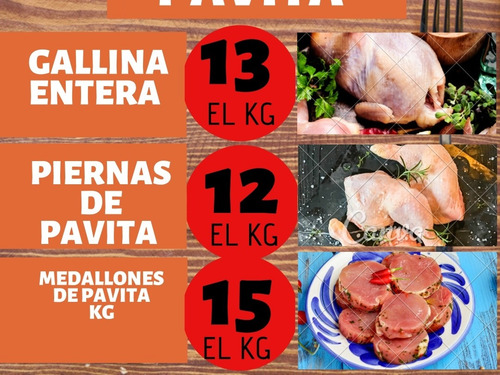 Imagen 3 de 3 de Gallina Importada ;medallones De Pavita Piernas De Pavo