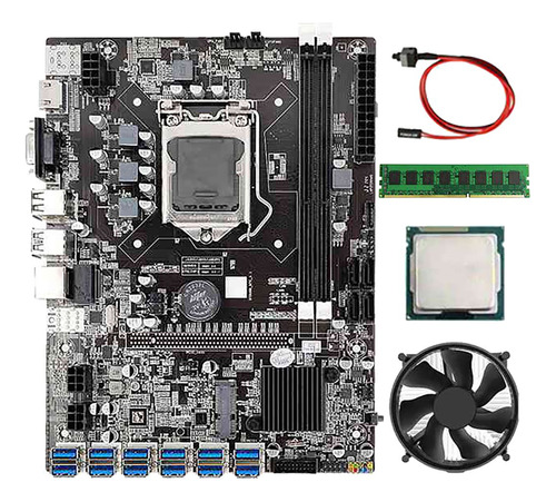 Placa Base Minera B75 Btc, Cpu G530/g630, 8 Gb De Ram Ddr3 Y