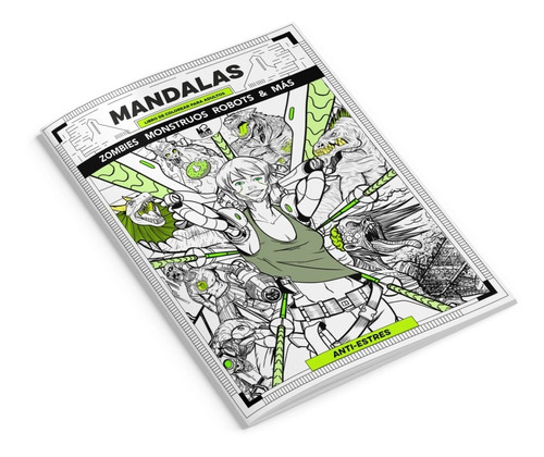 Mandalas Libro Para Colorear Zombies, Monstruos,robots & Más