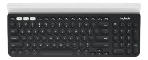 Teclado bluetooth Logitech K780 QWERTY español latinoamérica color negro y blanco